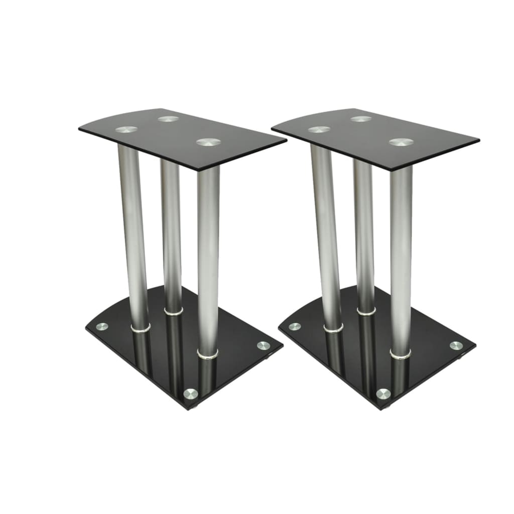 2X Luxus Lautsprecherständer Glas Lautsprecher Neu