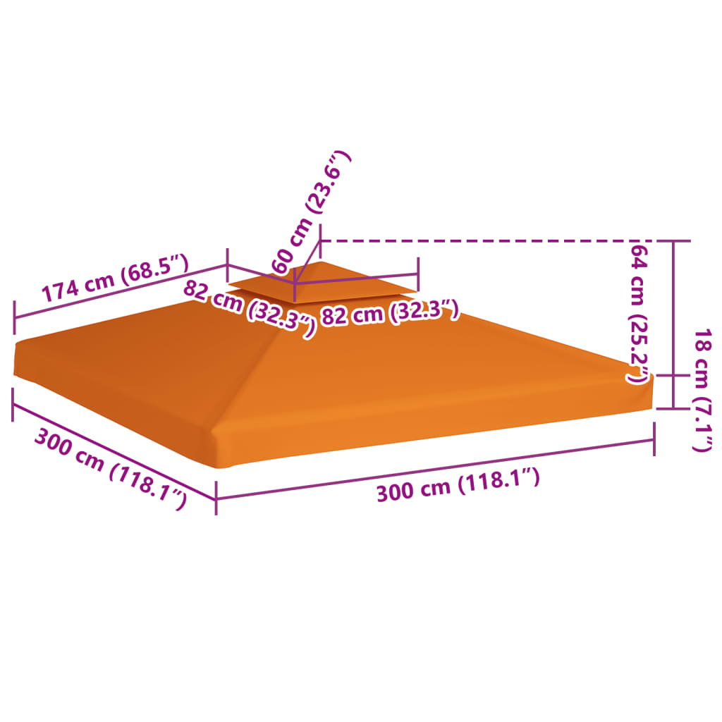 Pavillon-Ersatzdach 310 G/M² Orange