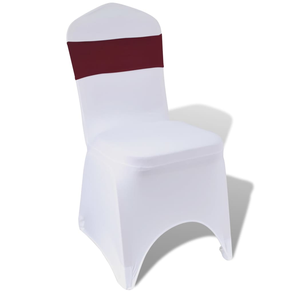 25X Stuhlschleifen Stretch Schleifenbänder + Diamant Schnalle Bordeaux