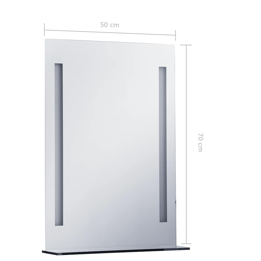 Badezimmer-Wandspiegel Mit Led Und Ablage 50×70 Cm