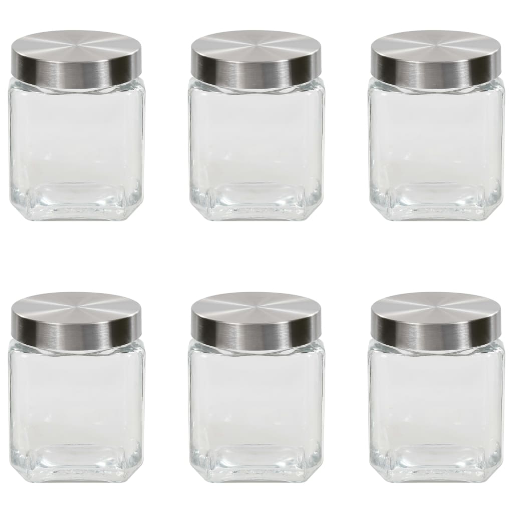 Vorratsgläser Mit Silbernem Deckel 6 Stk. 800 Ml