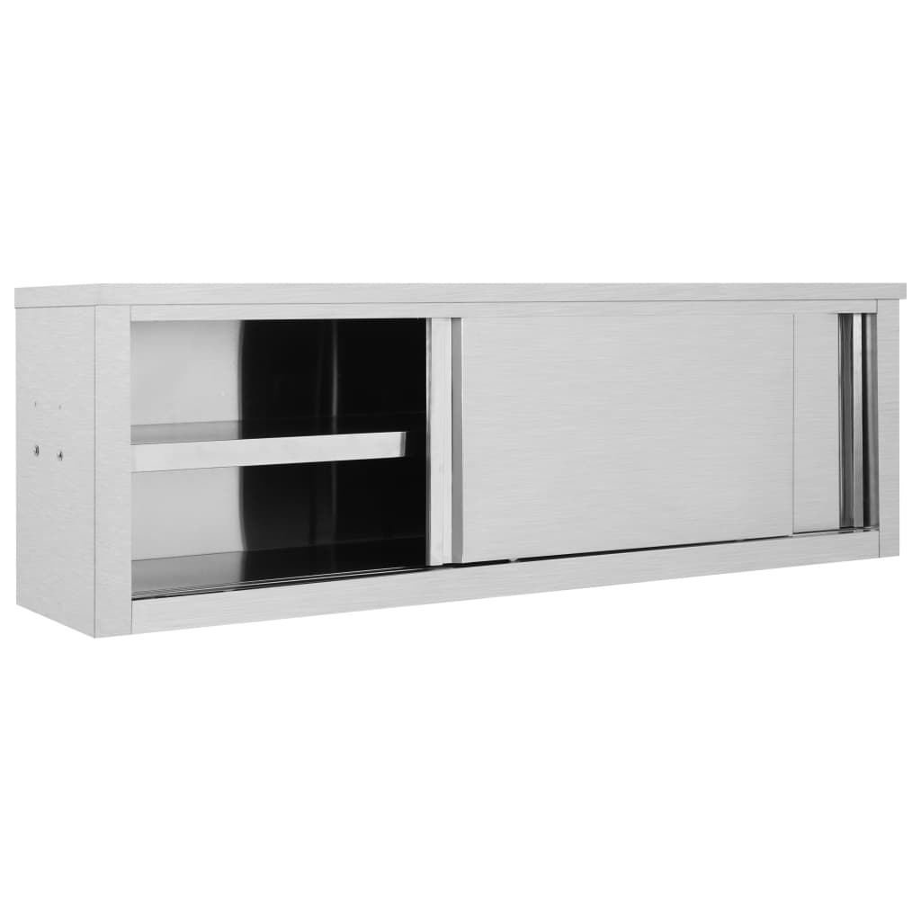 Wandhängeschrank Mit Schiebetüren 150×40×50 Cm Edelstahl