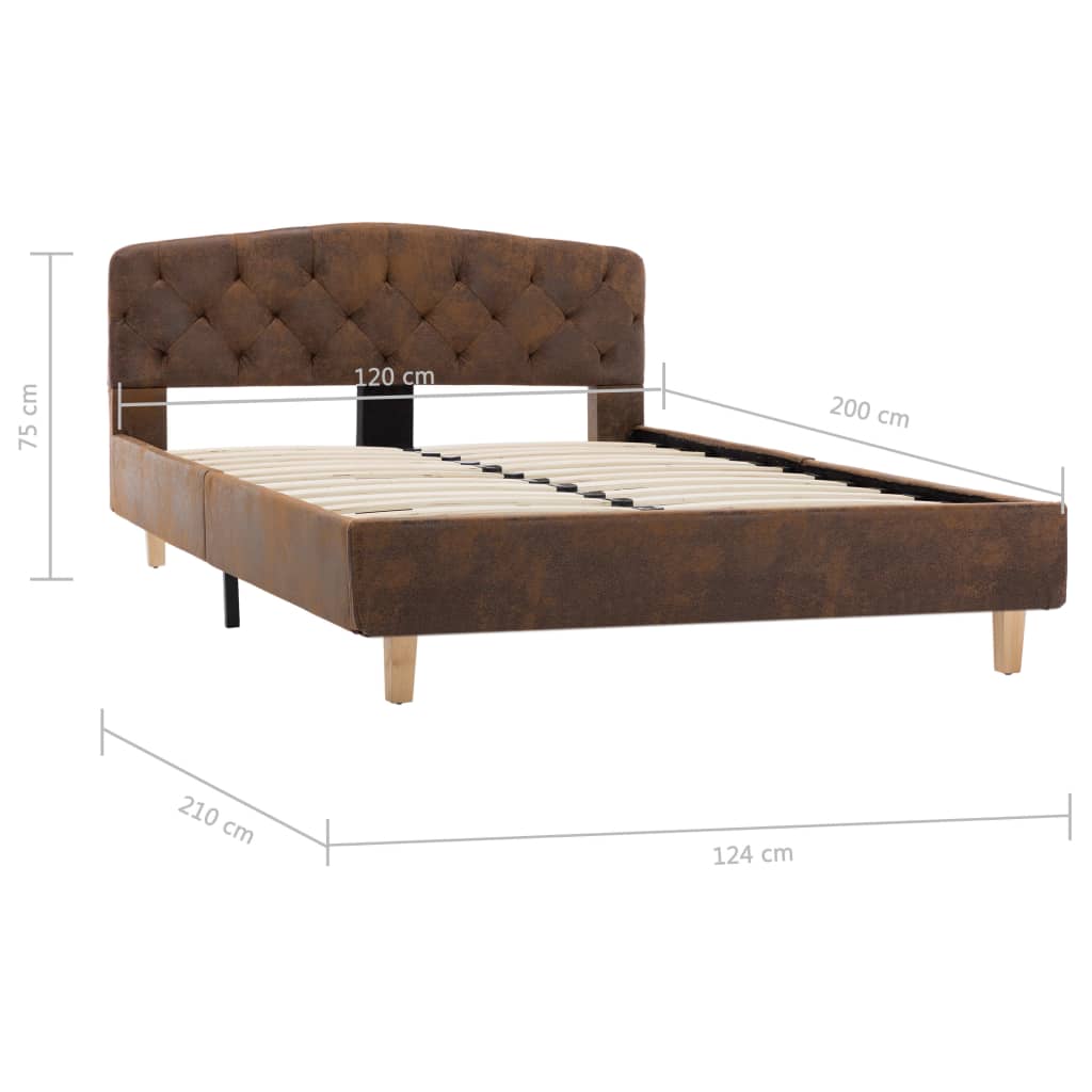 Bettgestell Wildleder-Optik