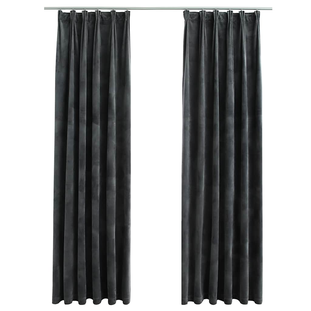 Verdunkelungsvorhänge Mit Haken 2 Stk. Samt 140X175Cm