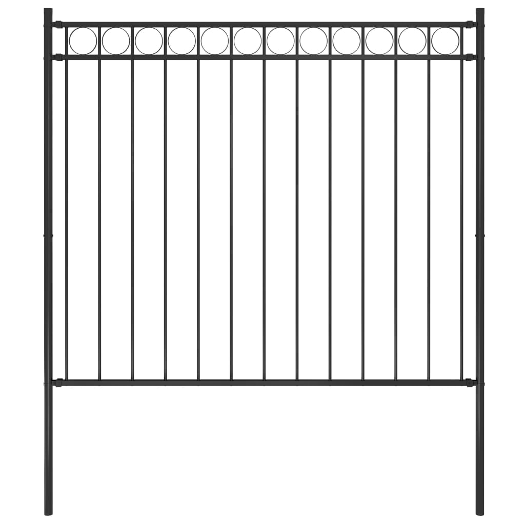 Gartenzaun Stahl 1,7X1,5 M Schwarz