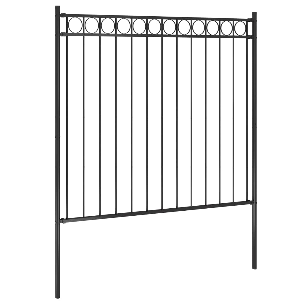 Gartenzaun Stahl 1,7X1,5 M Schwarz
