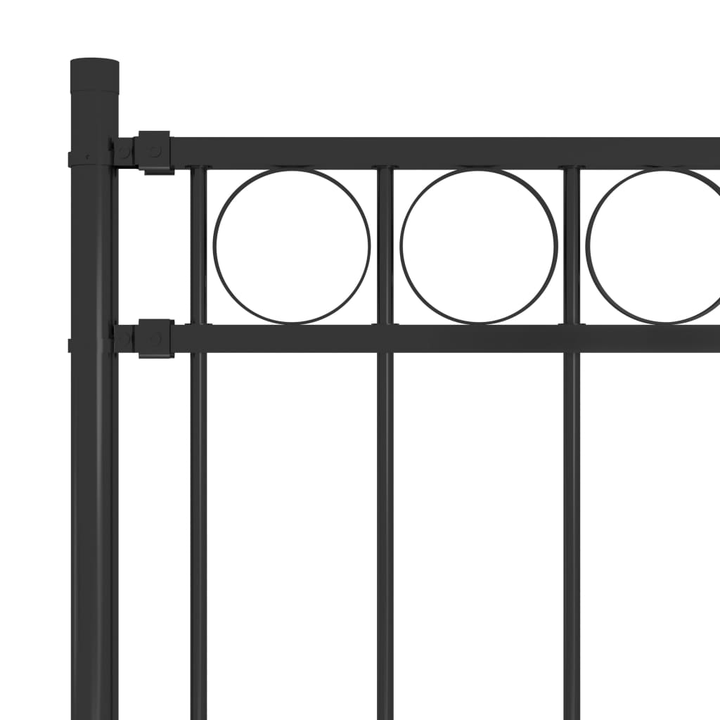 Gartenzaun Stahl 1,7X1,5 M Schwarz