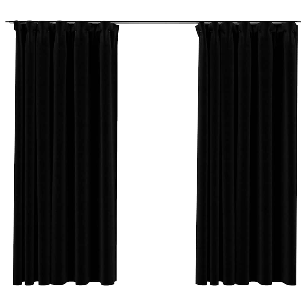 Verdunkelungsvorhänge Haken Leinenoptik 2Stk. 140X175Cm