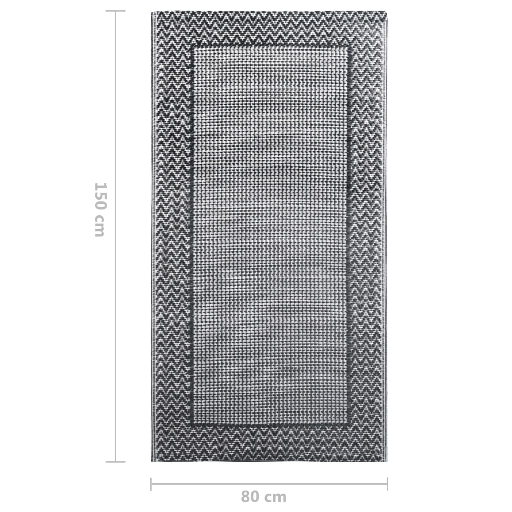 Outdoor-Teppich Grau Pp Schwarz Und Grau