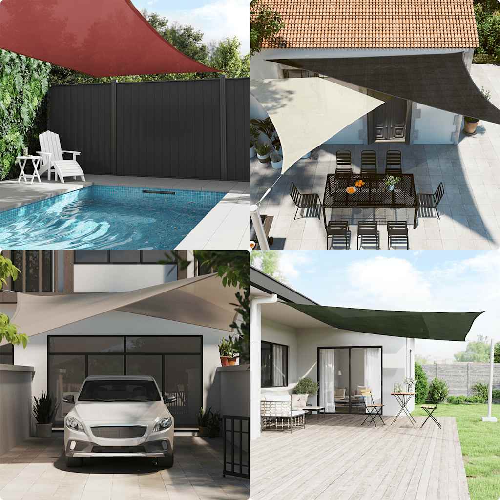 Sonnensegel 160 G/M² Taupe 3,6X3,6 M Hdpe Hellgrün