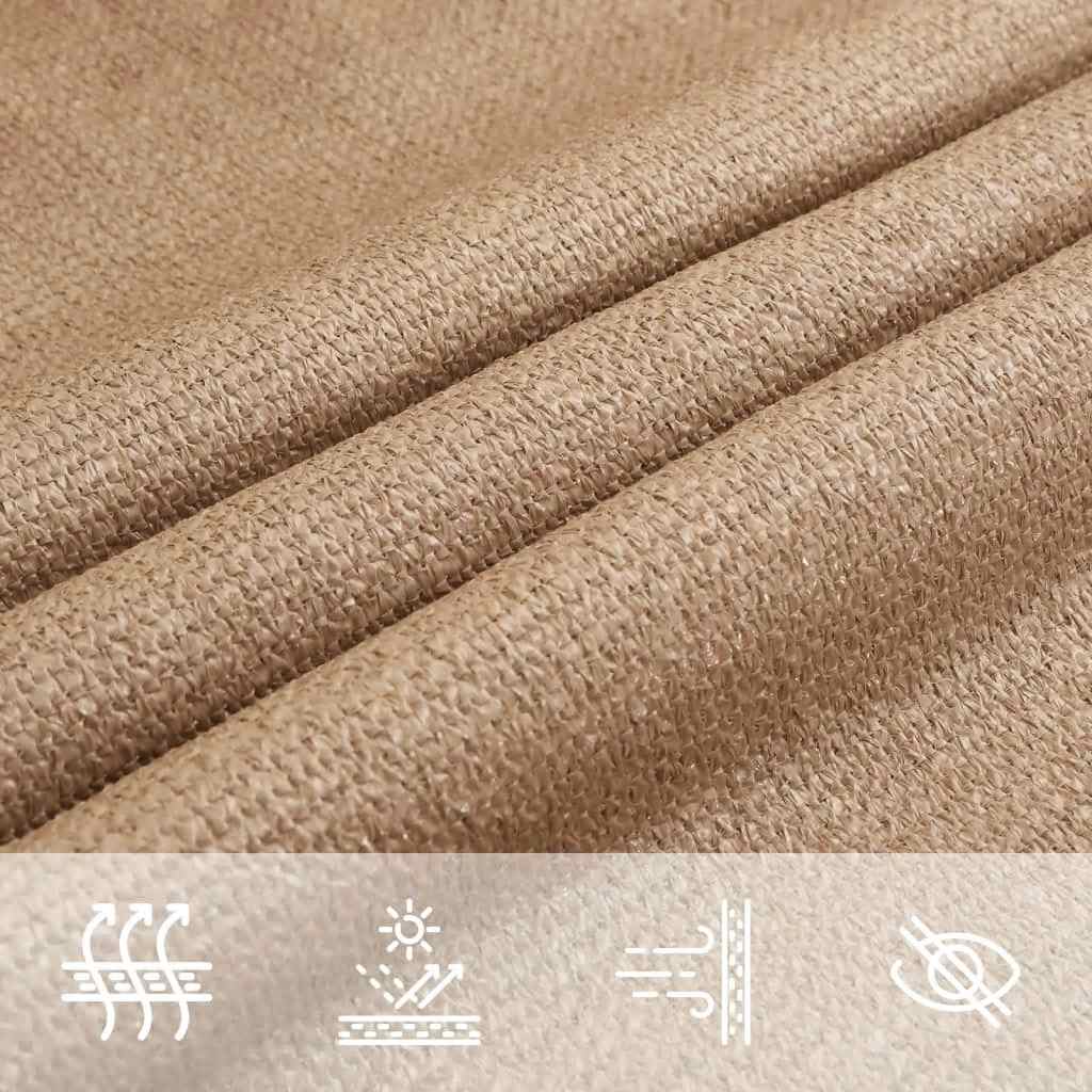 Sonnensegel 160 G/M² Taupe 3,6X3,6 M Hdpe Hellgrün