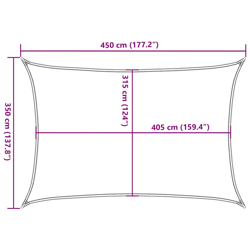 Sonnensegel 160 G/M² 3,5X4,5 M Hdpe Taupe