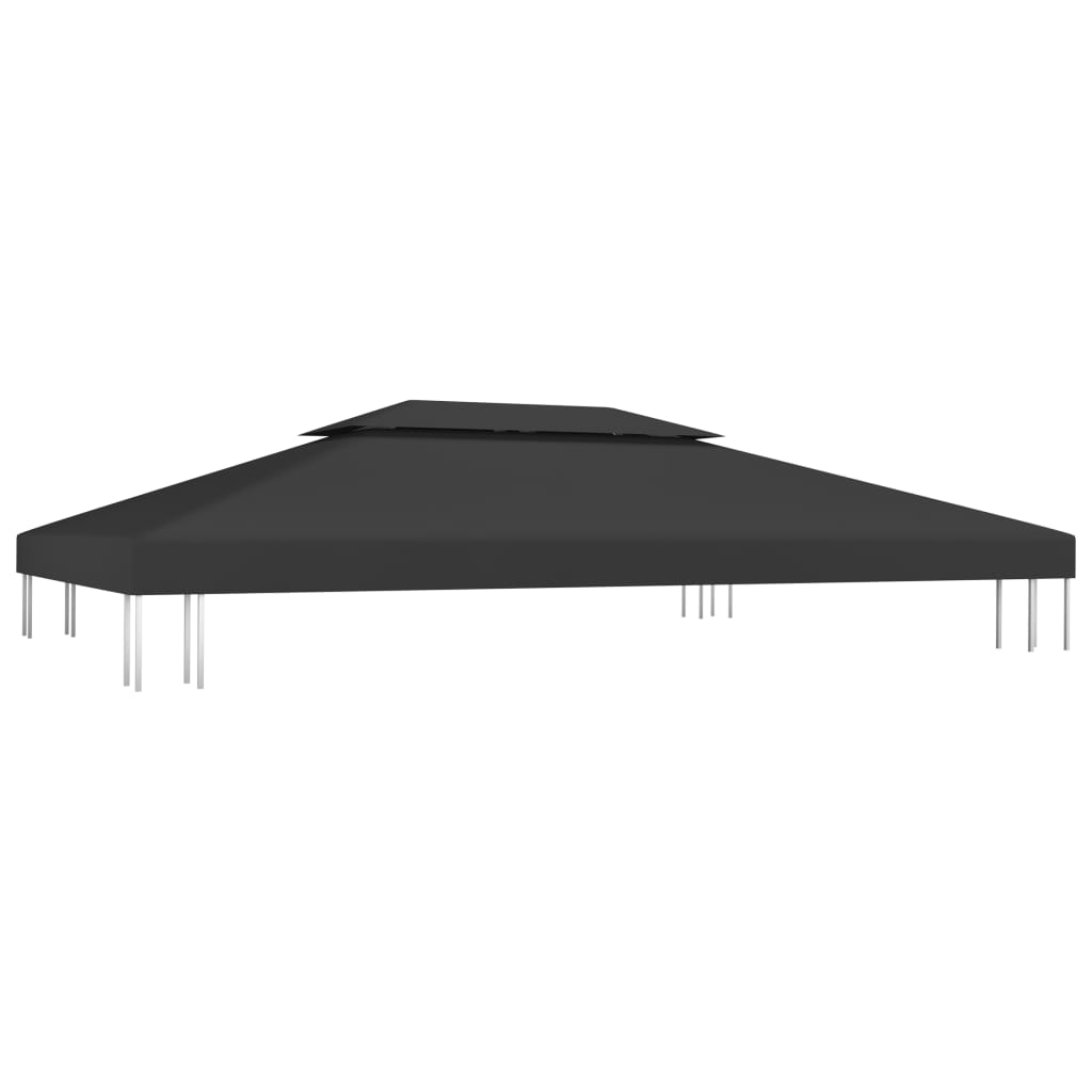Pavillon-Dachplane Mit Kaminabzug 310 G/M² Schwarz