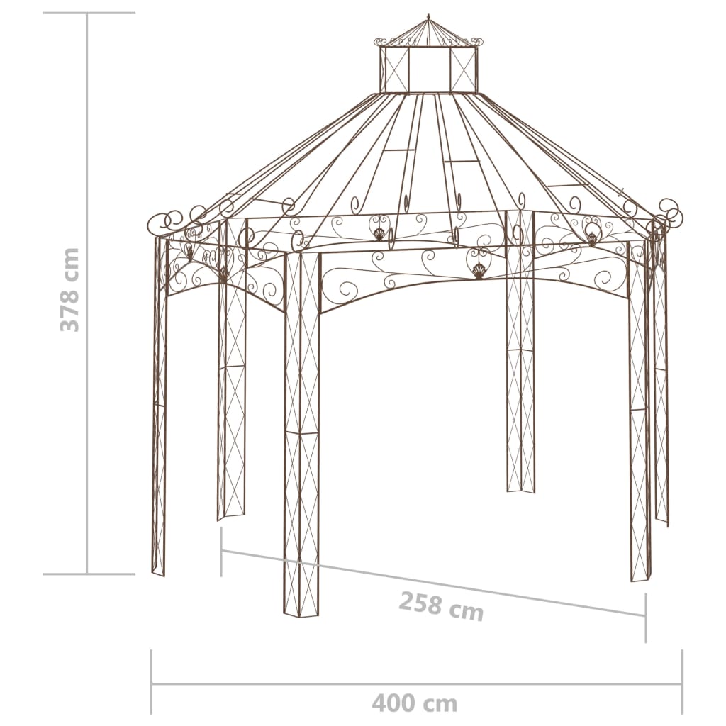 Gartenpavillon Antik-Braun Eisen