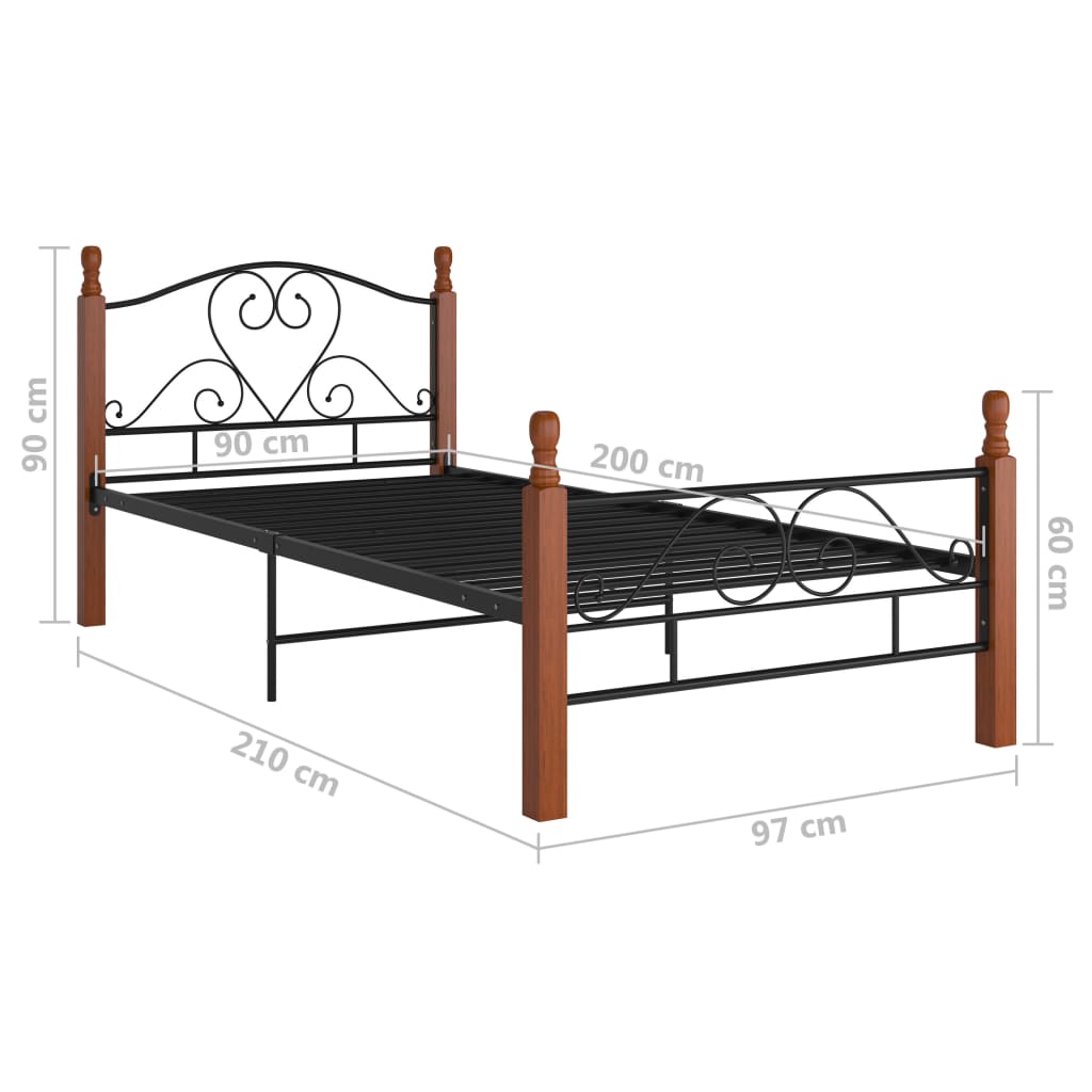 Bettgestell Schwarz Metall
