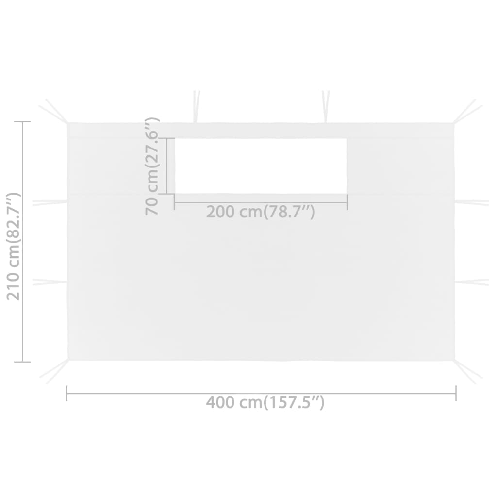 Pavillon-Seitenwände Mit Fenstern 2 Stk. 4X2,1 M 70 G/M²