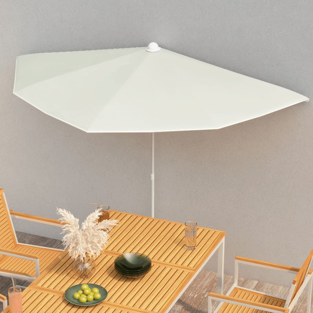 Halb-Sonnenschirm Mit Mast 180X90 Cm Rot