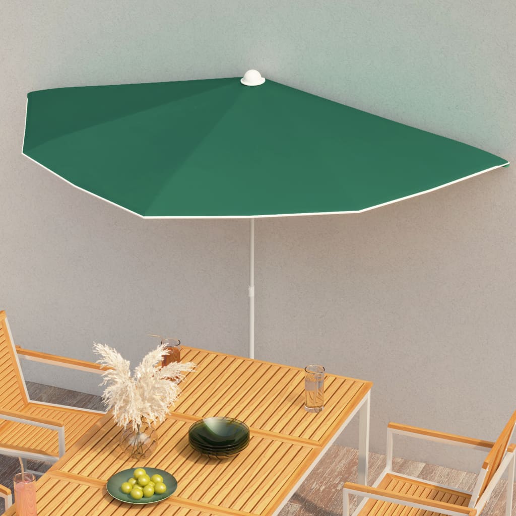 Halb-Sonnenschirm Mit Mast 180X90 Cm Rot