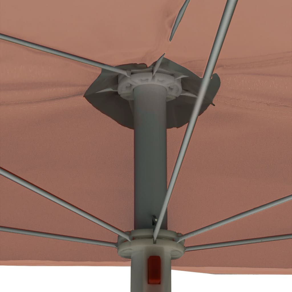 Halb-Sonnenschirm Mit Mast 180X90 Cm Rot