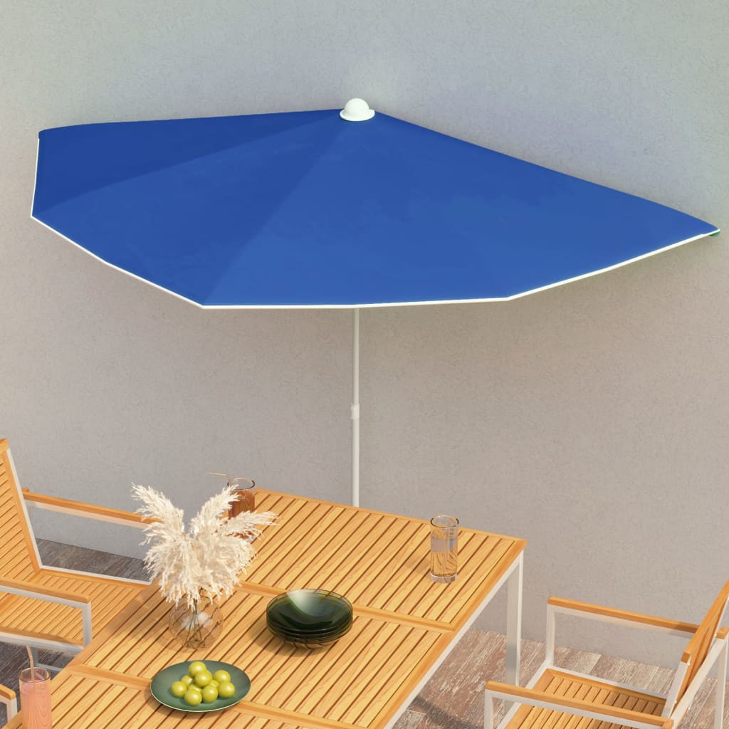 Halb-Sonnenschirm Mit Mast 180X90 Cm Rot