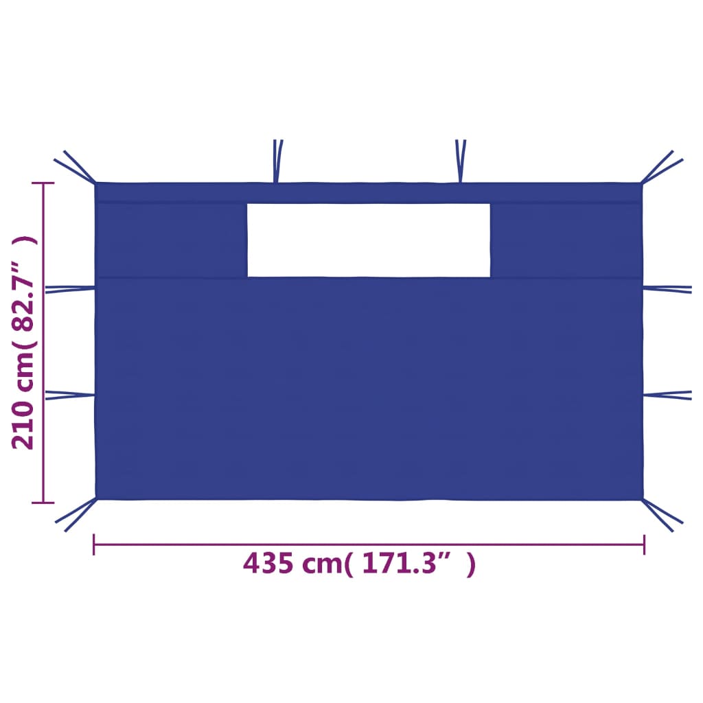 Pavillon-Seitenwände Mit Fenstern 2 Stk.