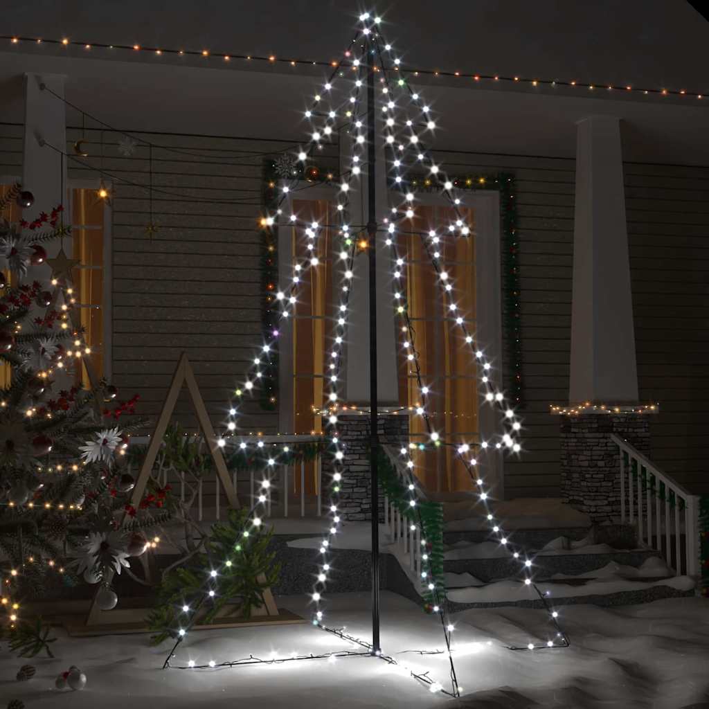 Weihnachtsbaum In Kegelform 240 Leds Indoor Outdoor 118X180 Cm Kaltweiß