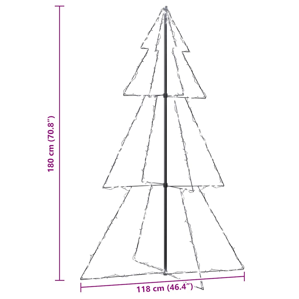 Weihnachtsbaum In Kegelform 240 Leds Indoor Outdoor 118X180 Cm Kaltweiß