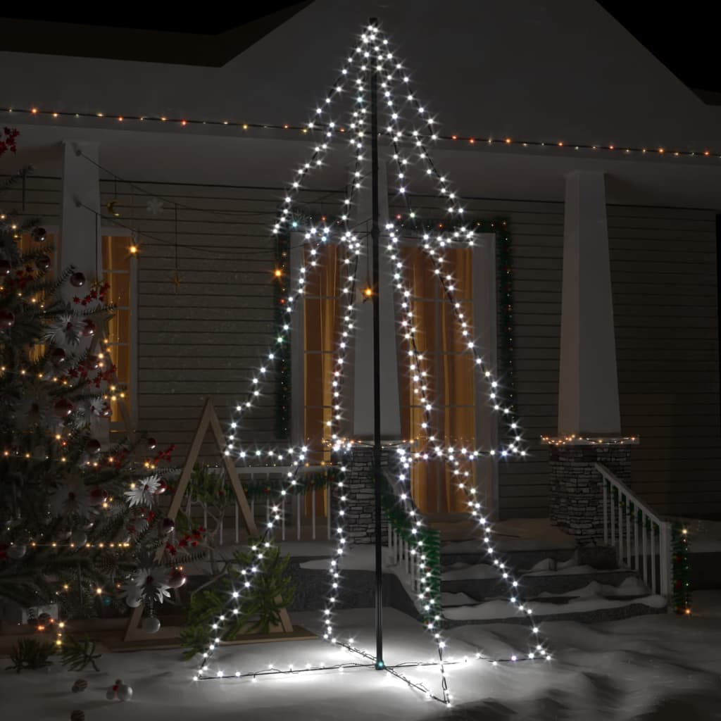 Weihnachtsbaum In Kegelform 240 Leds Indoor Outdoor 118X180 Cm Kaltweiß