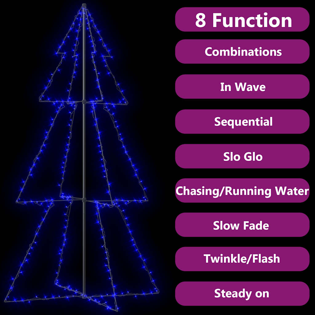 Weihnachtsbaum In Kegelform 300 Leds Indoor & Outdoor 120X220Cm Blau