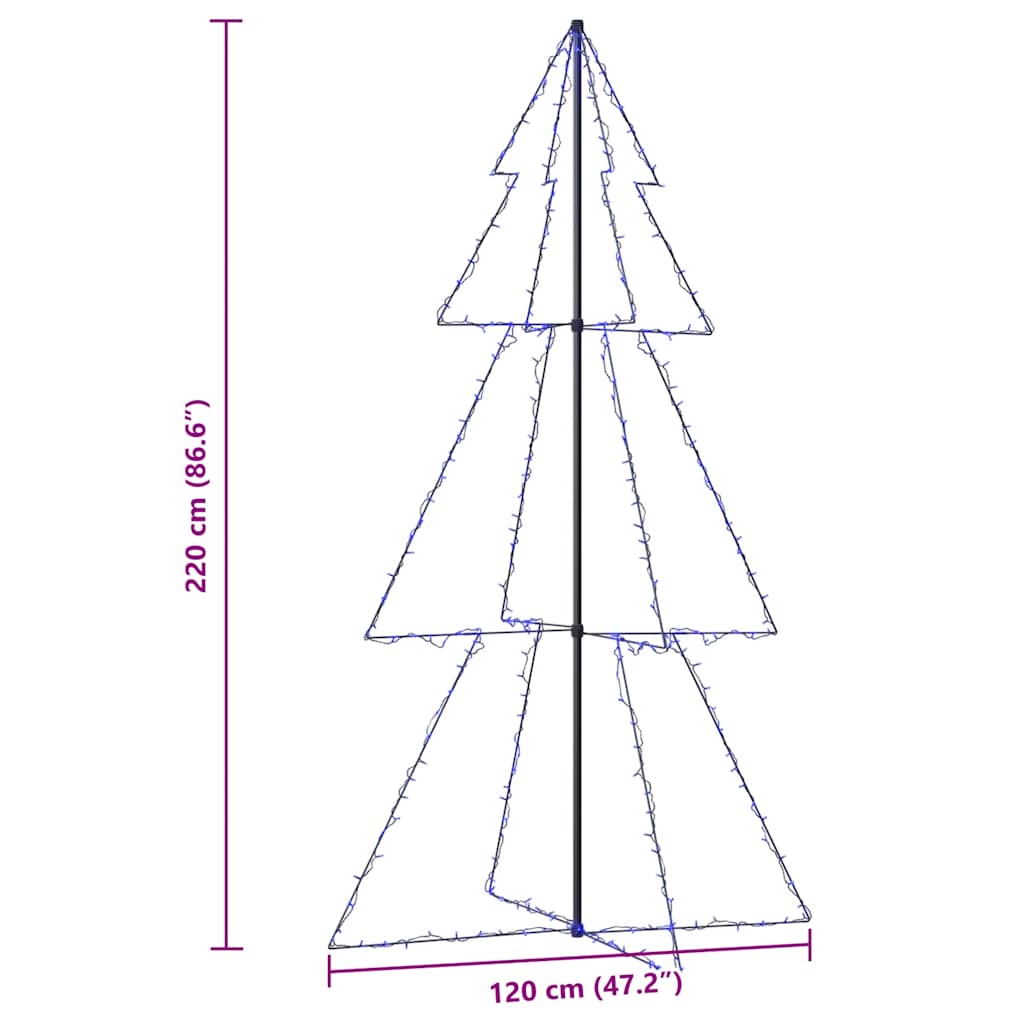 Weihnachtsbaum In Kegelform 300 Leds Indoor & Outdoor 120X220Cm Blau