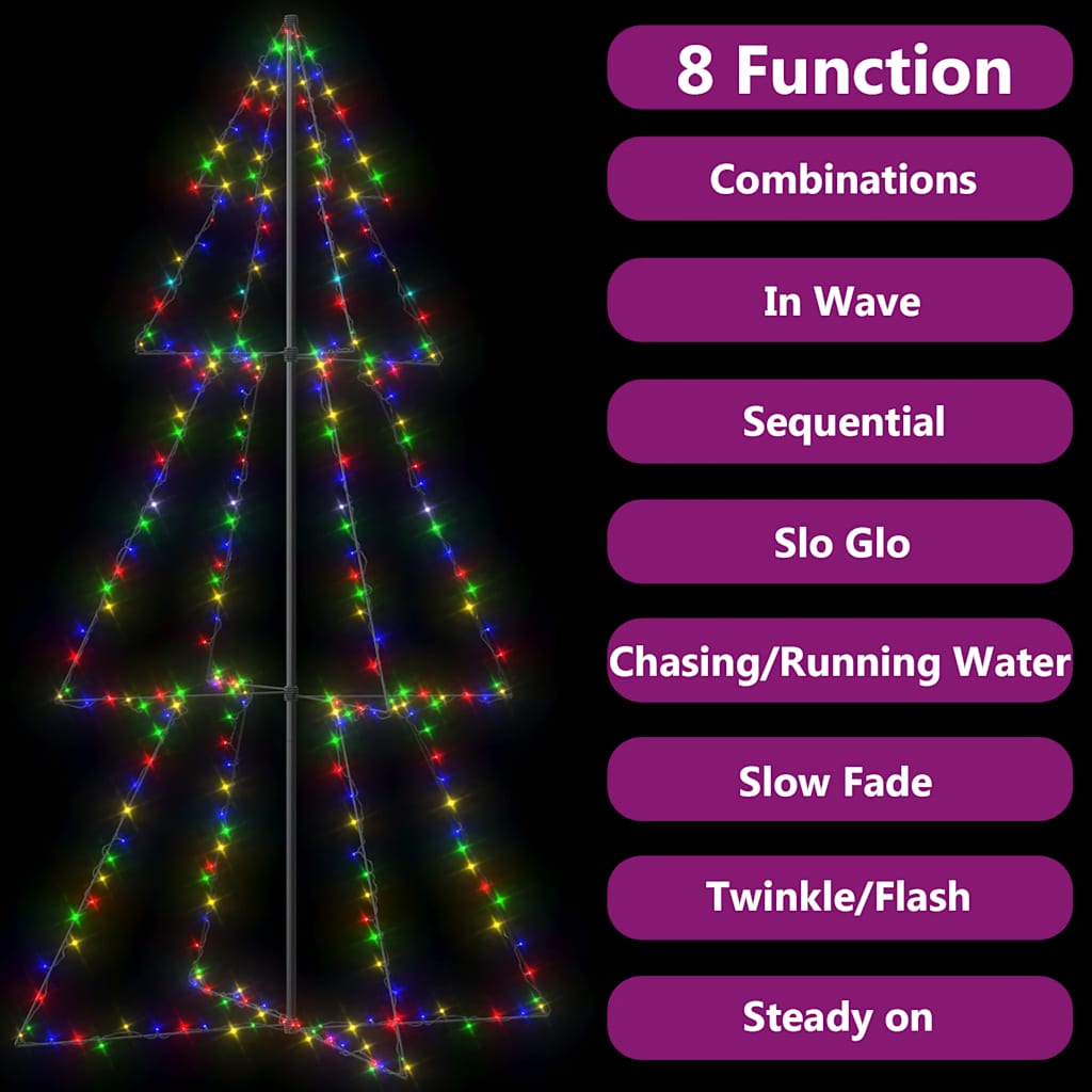 Weihnachtsbaum In Kegelform 300 Leds Indoor & Outdoor 120X220Cm Mehrfarbig