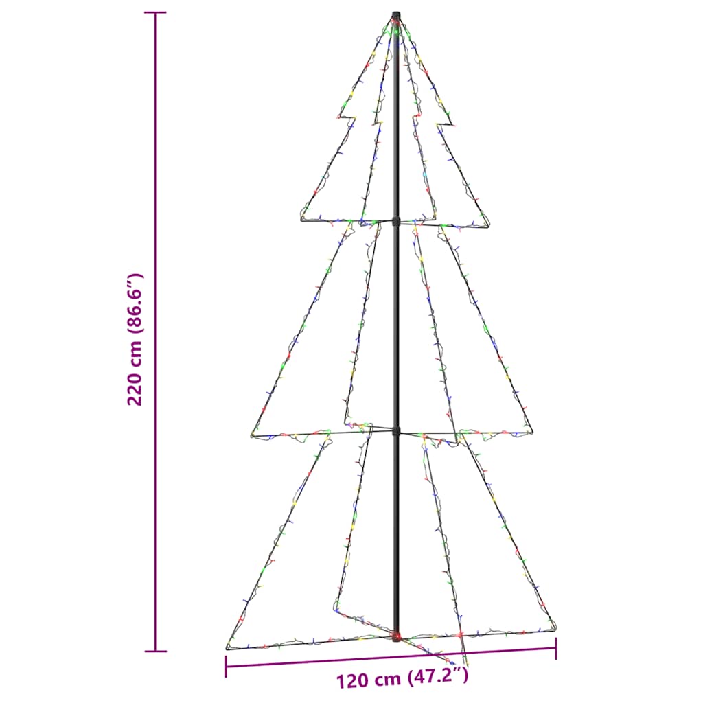 Weihnachtsbaum In Kegelform 300 Leds Indoor & Outdoor 120X220Cm Mehrfarbig