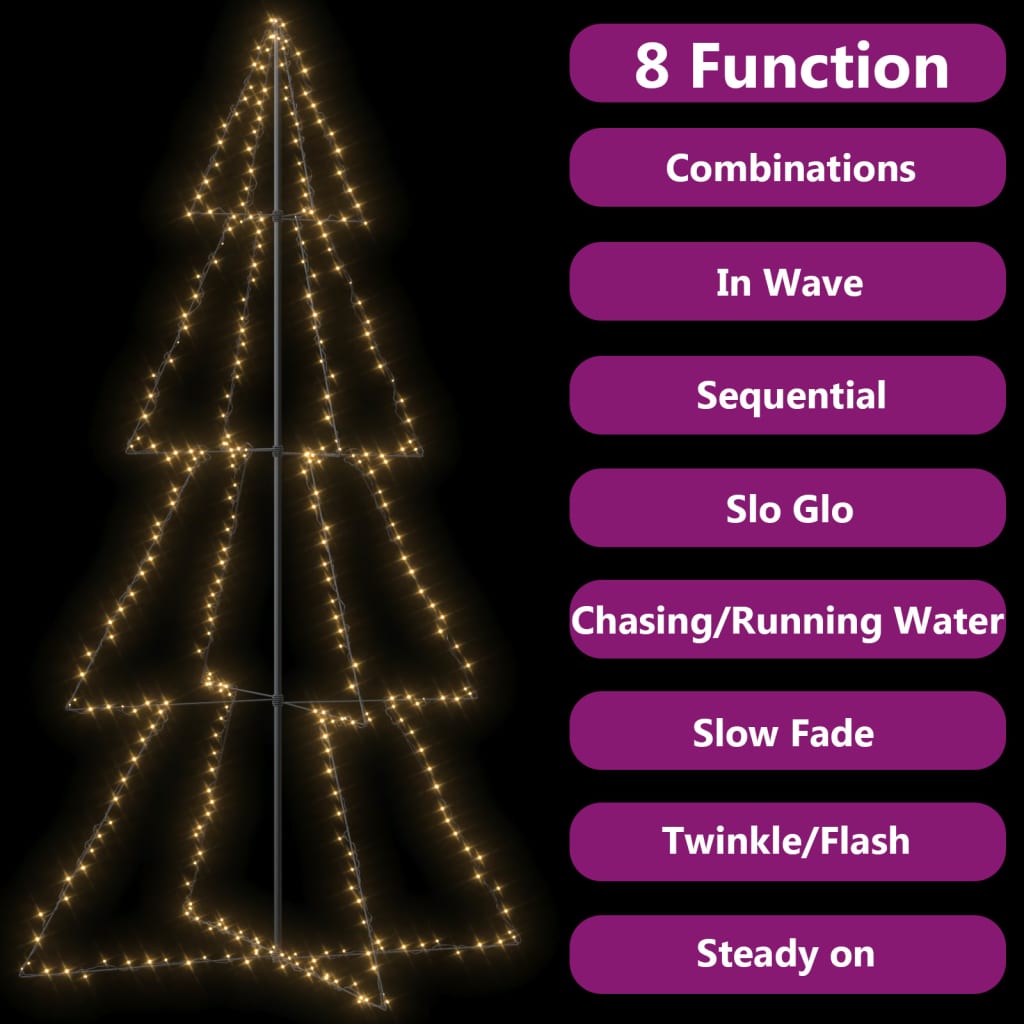 Weihnachtsbaum In Kegelform 360 Leds Indoor Outdoor 143X250 Cm Warmweiß