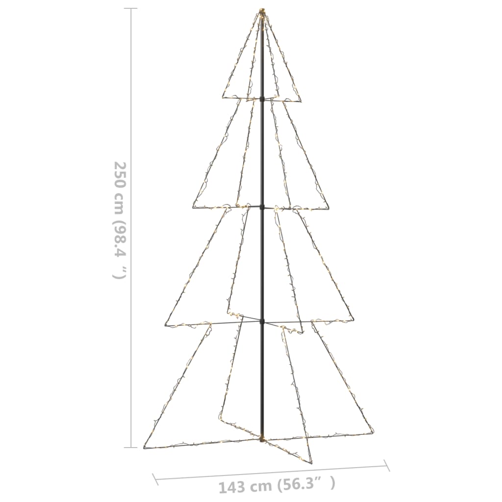 Weihnachtsbaum In Kegelform 360 Leds Indoor Outdoor 143X250 Cm Warmweiß