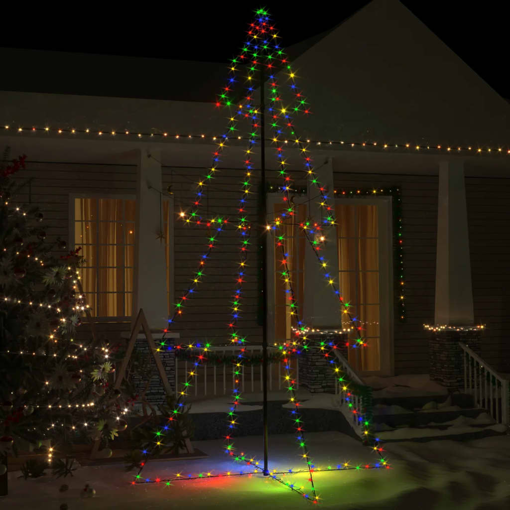 Weihnachtsbaum In Kegelform 300 Leds Indoor & Outdoor 120X220Cm Mehrfarbig