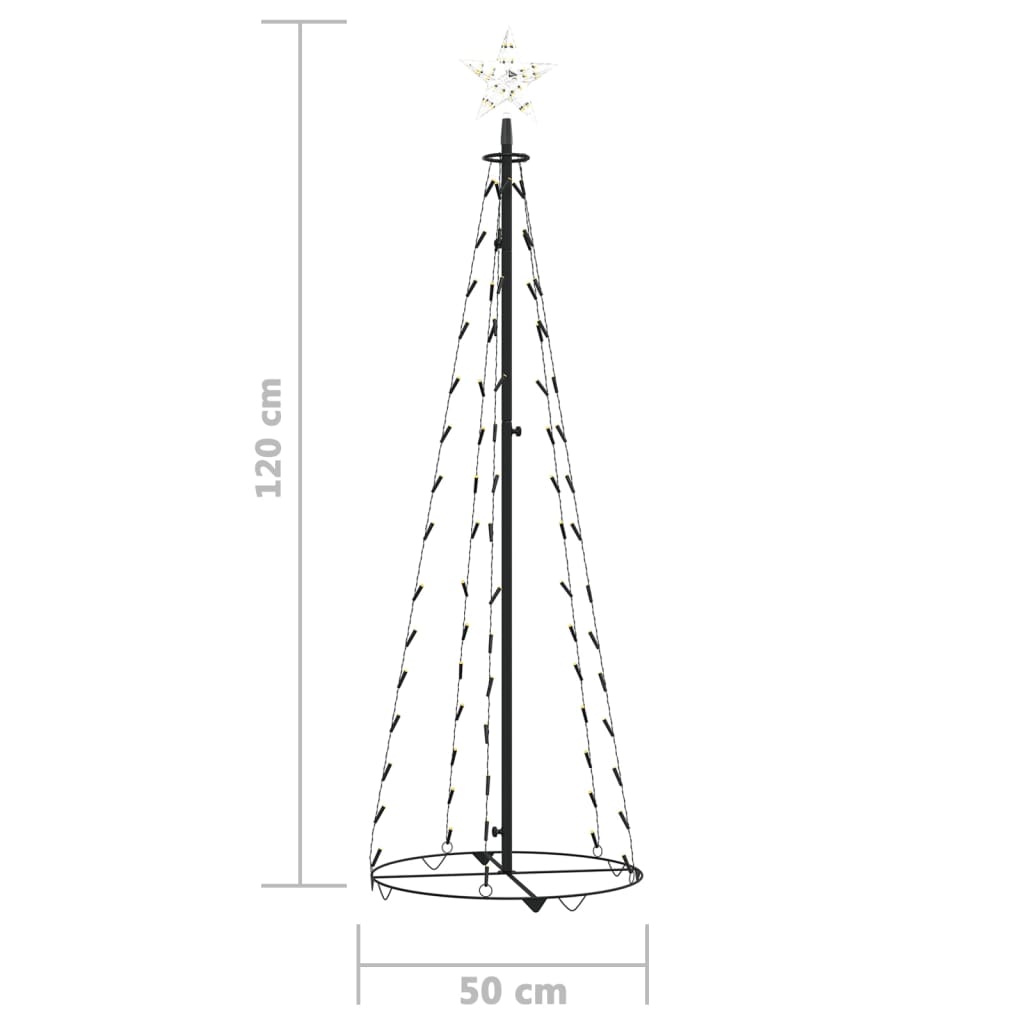Weihnachtsbaum Kegelform 70 Leds Deko 50X120 Cm Warmweiß
