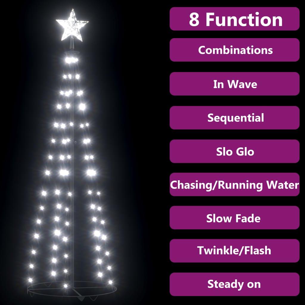 Weihnachtsbaum Kegelform 84 Leds Deko 50X150 Cm Kaltweiß