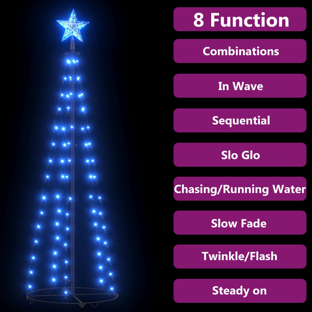 Weihnachtsbaum Kegelform 84 Leds Deko 50X150 Cm Blau