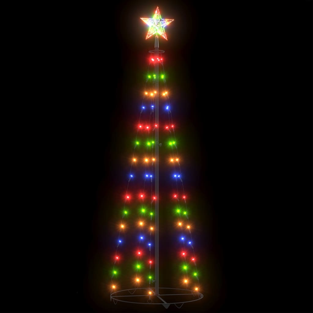 Weihnachtsbaum Kegelform Bunt 84 Leds Dekoration 50X150 Cm Mehrfarbig