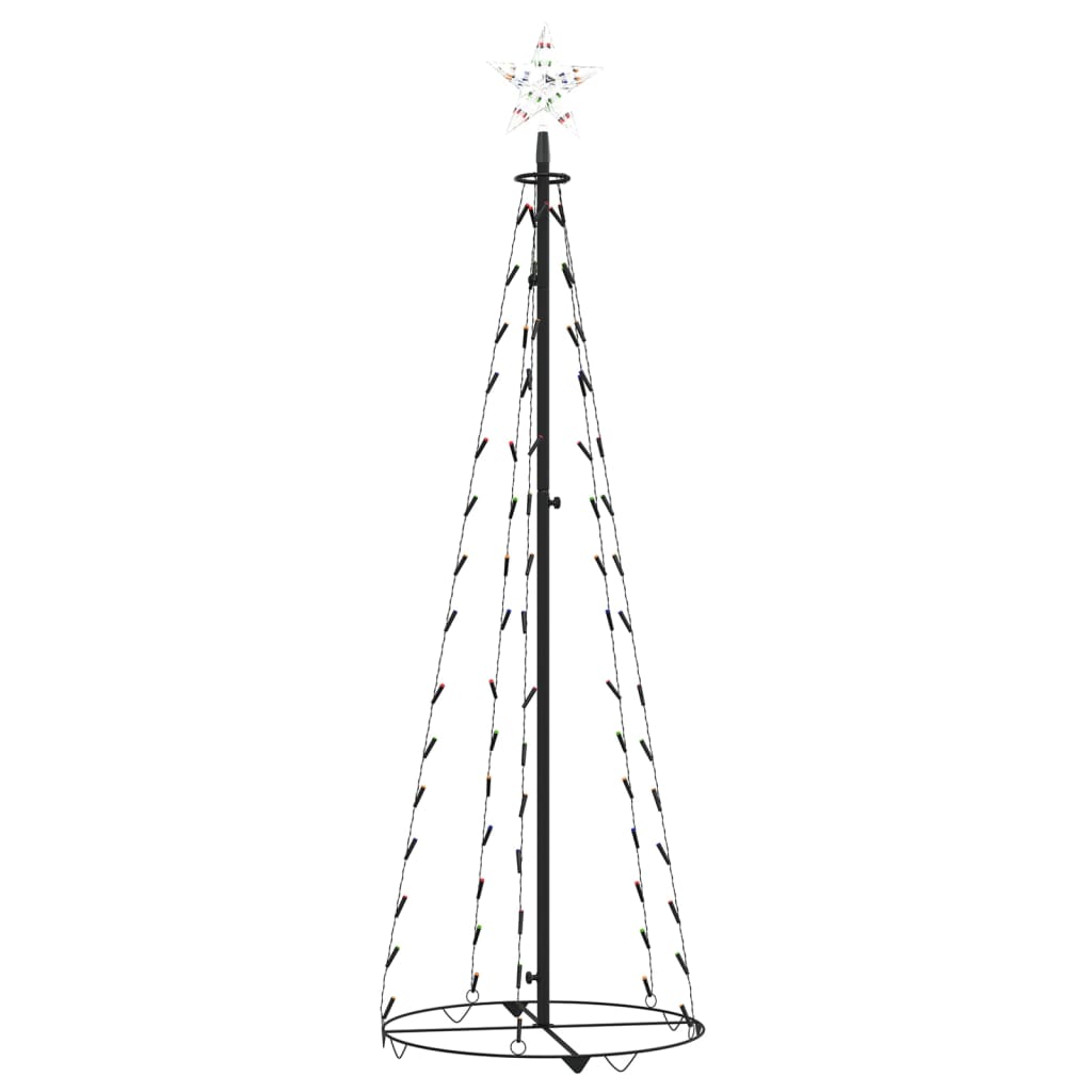 Weihnachtsbaum Kegelform Bunt 84 Leds Dekoration 50X150 Cm Mehrfarbig