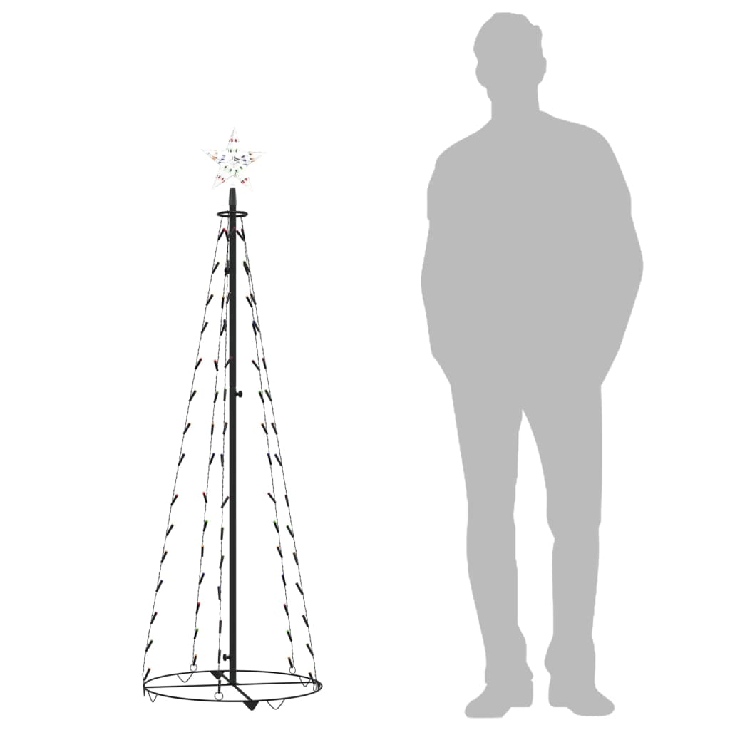 Weihnachtsbaum Kegelform Bunt 84 Leds Dekoration 50X150 Cm Mehrfarbig