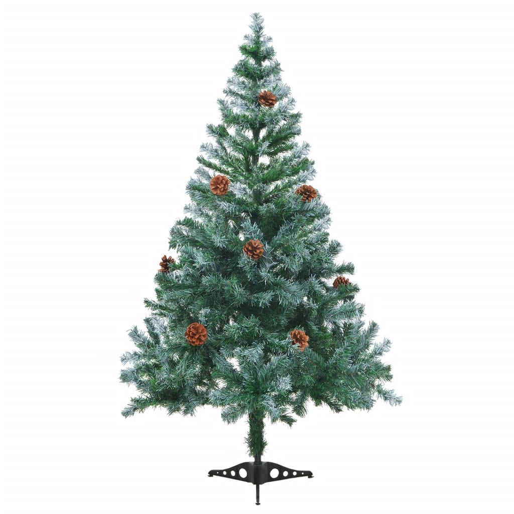 Weihnachtsbaum Gefrostet Mit Beleuchtung & Zapfen 150 Cm