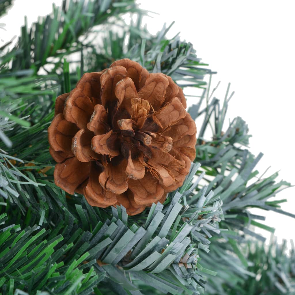 Weihnachtsbaum Gefrostet Mit Beleuchtung & Zapfen 150 Cm