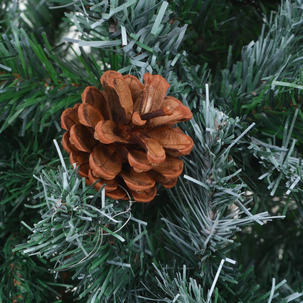 Weihnachtsbaum Gefrostet Mit Beleuchtung & Zapfen 150 Cm