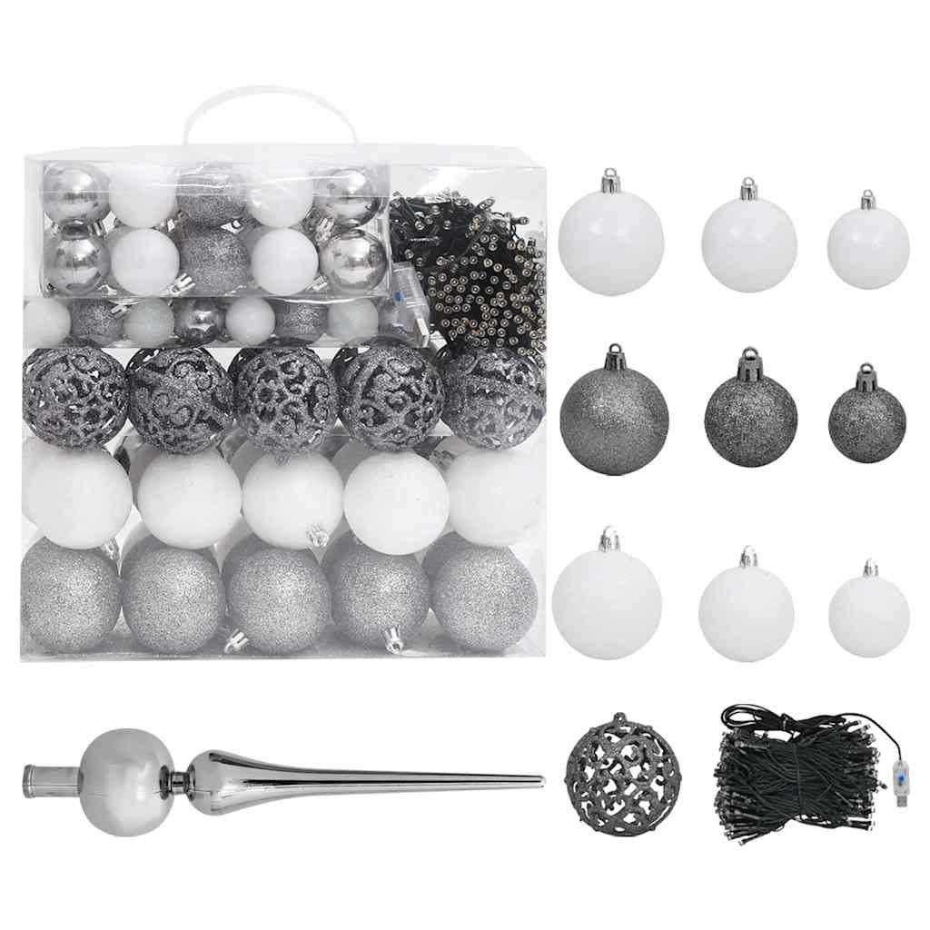 Künstlicher Weihnachtsbaum Leds & Kugeln Beschneit Grün 300 Cm