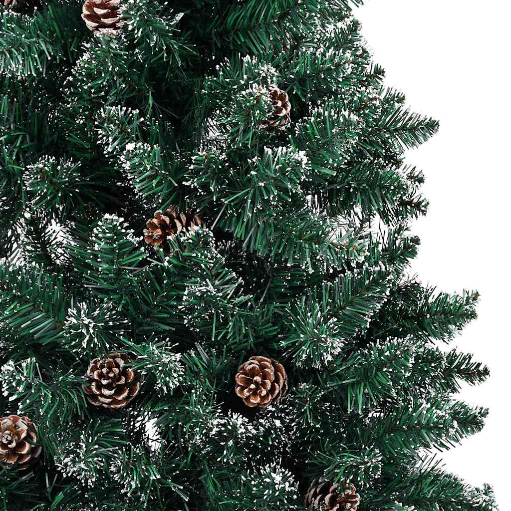 Weihnachtsbaum Schlank Mit Beleuchtung & Kugeln Grün 210 Cm