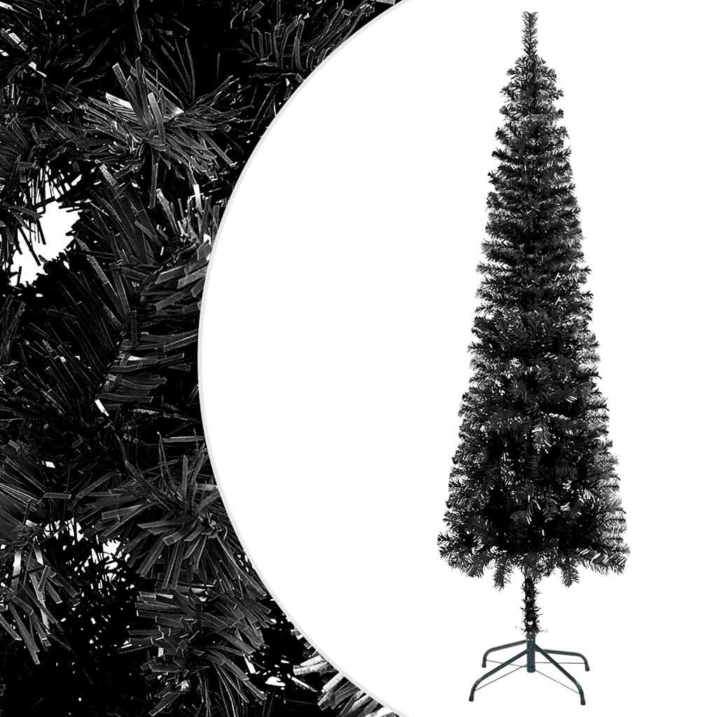Weihnachtsbaum Schlank Mit Beleuchtung & Kugeln 210 Cm