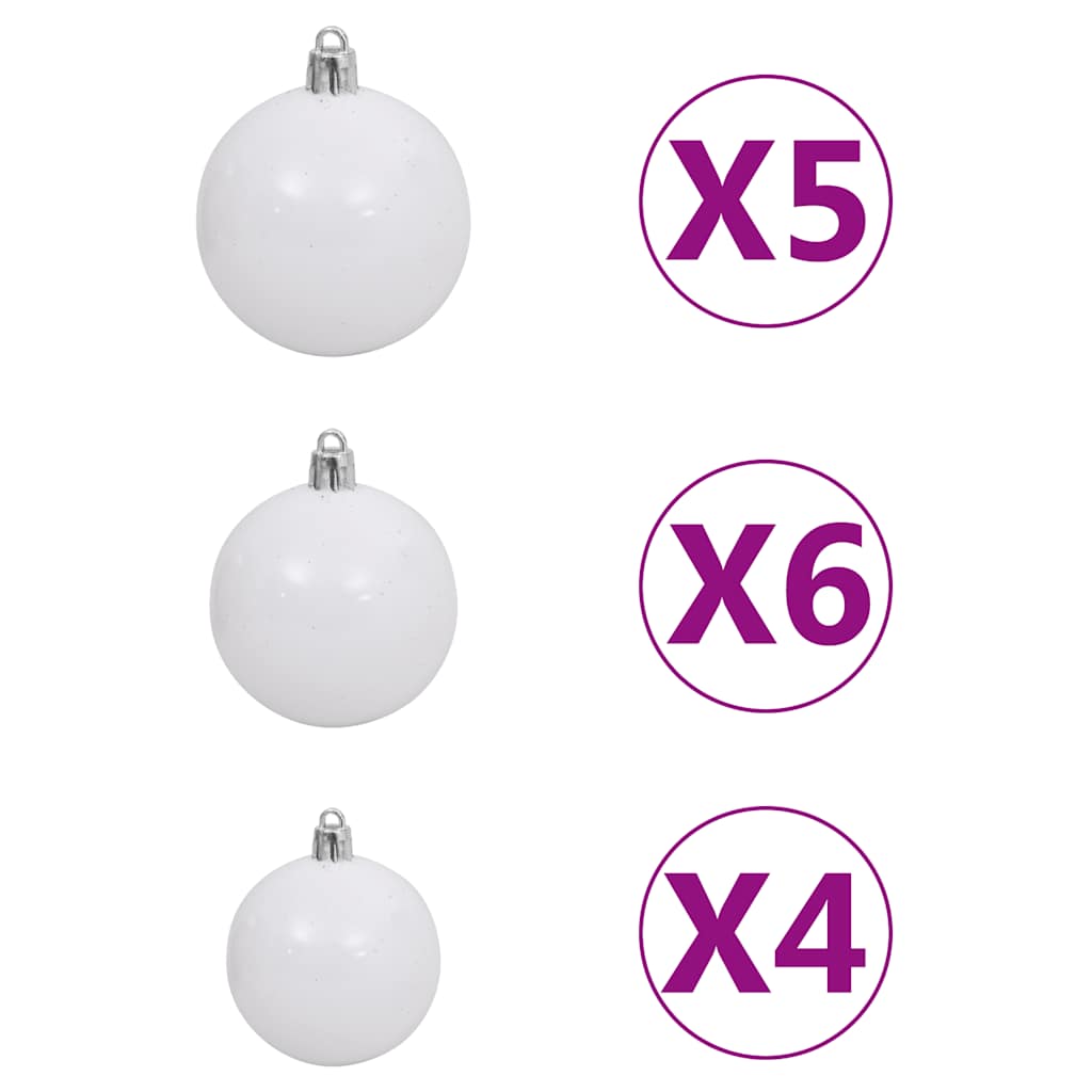 Weihnachtsbaum Schlank Mit Beleuchtung & Kugeln 210 Cm