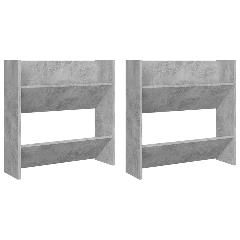 Wand-Schuhschränke 2 Stk. 60X18X Holzwerkstoff Betongrau