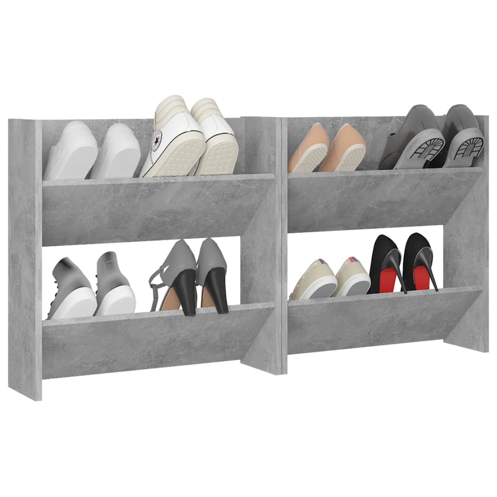 Wand-Schuhschränke 2 Stk. 60X18X Holzwerkstoff Betongrau